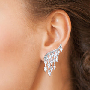 "Niagara" 3.6CTW Marquise Cut Climber Earrings