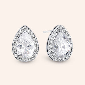 "Sydney" 11 CTW Hollow Pear Cut Statement Stud Earrings