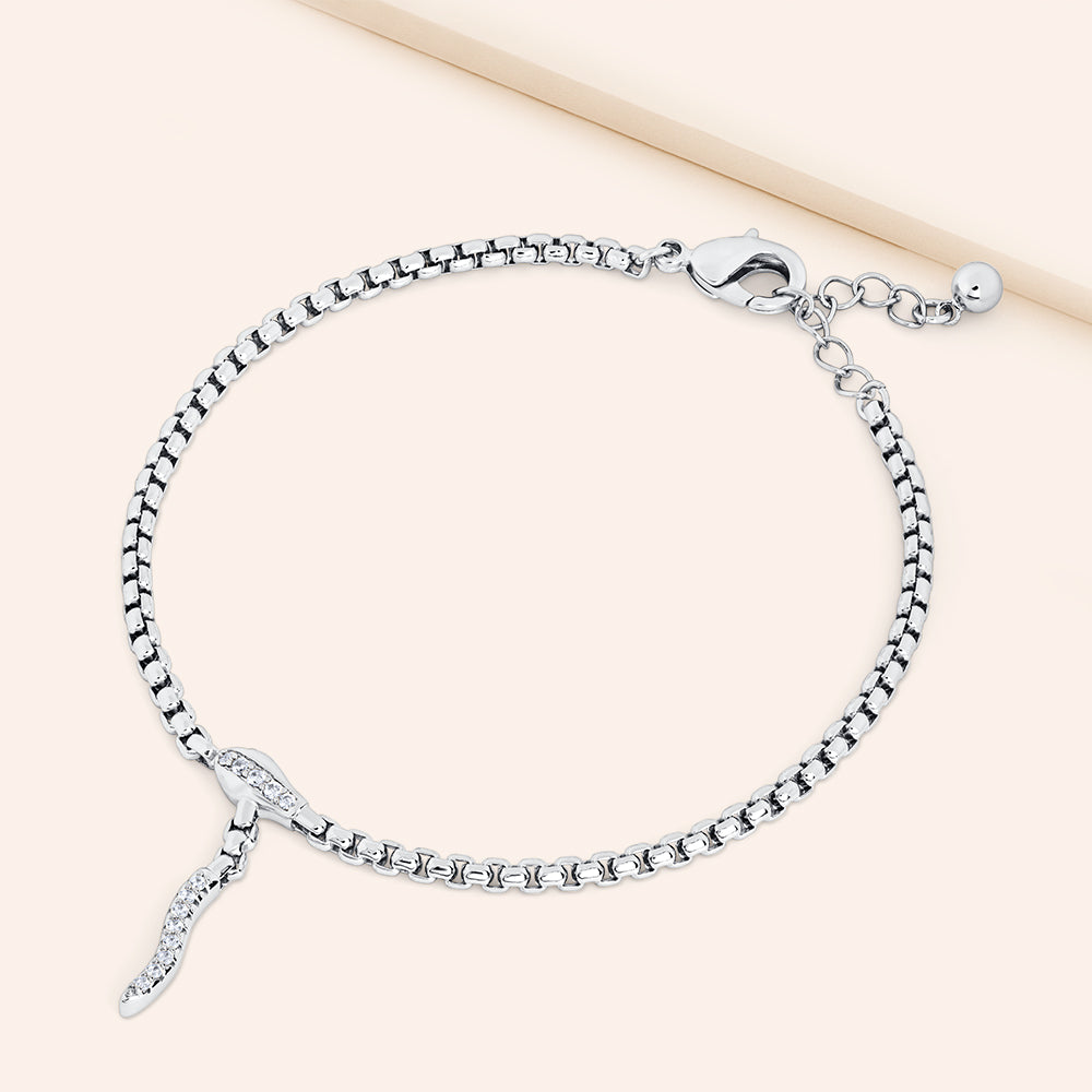 "Serpentia" Round Box Chain Snake Bracelet