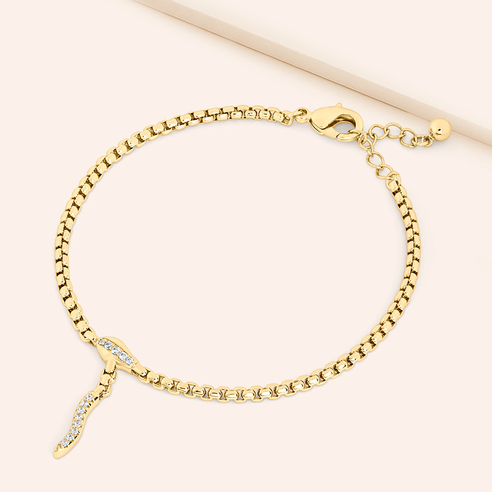 "Serpentia" Round Box Chain Snake Bracelet