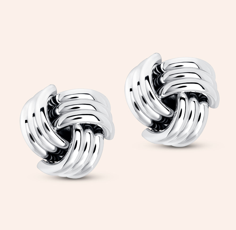 "What's Knot to Love" High Polished Stud Statement Earrings