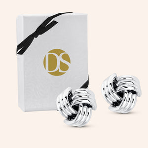 "What's Knot to Love" High Polished Stud Statement Earrings