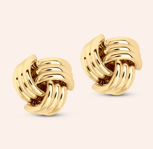 "What's Knot to Love" High Polished Stud Statement Earrings