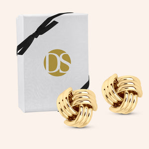 "What's Knot to Love" High Polished Stud Statement Earrings