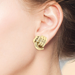 "What's Knot to Love" High Polished Stud Statement Earrings
