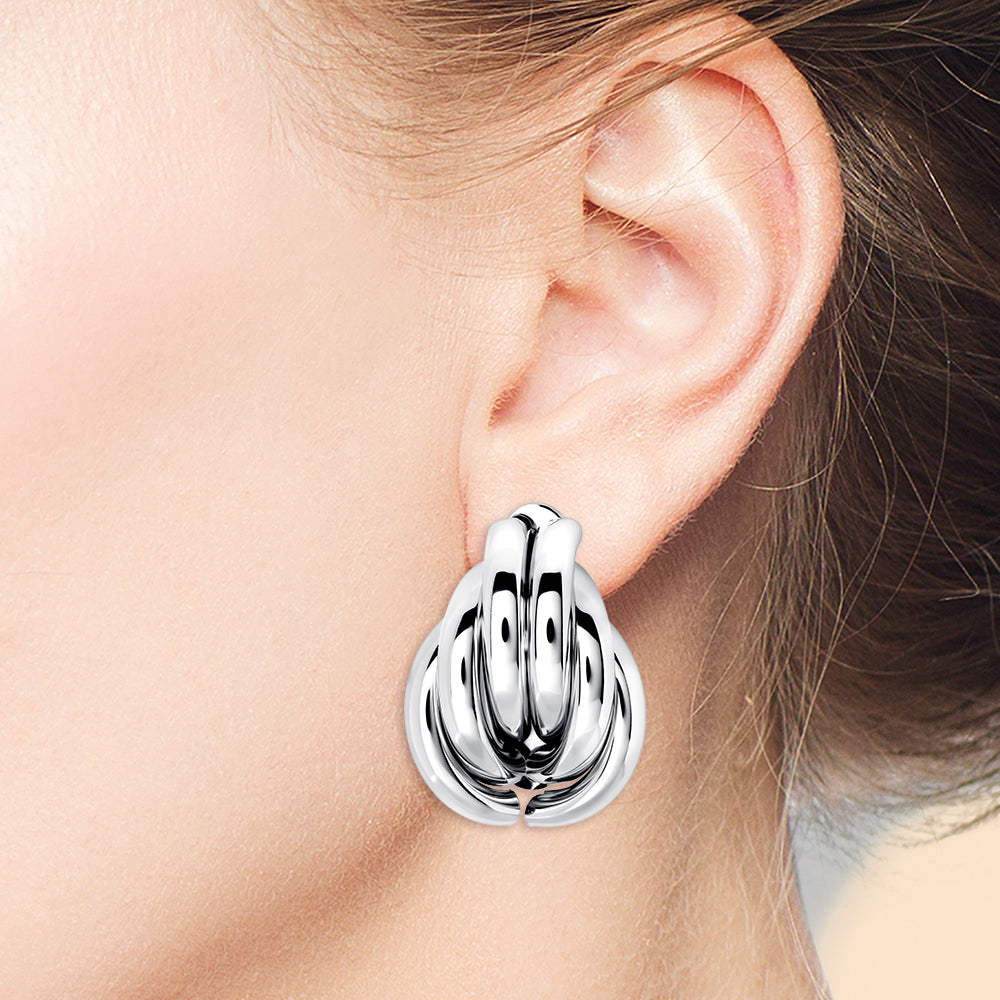 "Jenna" High Polished 1" Stud Statement Earrings