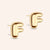 "DS Bubbly" High Polished Initial Stud Earrings