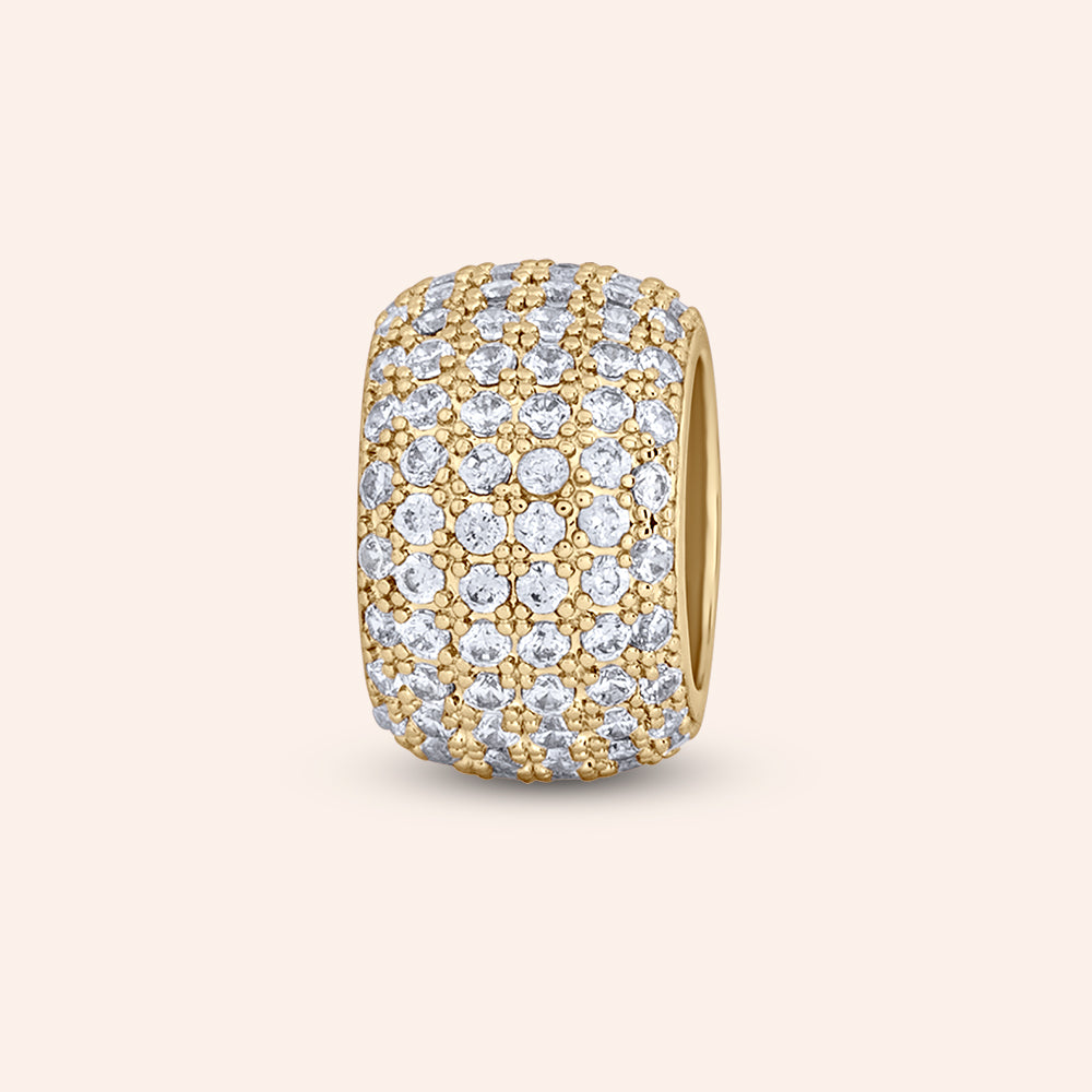 "The Rondelle" Pave Gold Charm