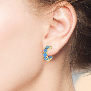 "Bling it On" Turquoise Inside-Outside 0.8" Hoops