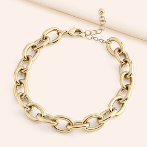 "Chain Reaction" High Polished Oval Link Chain Bracelet