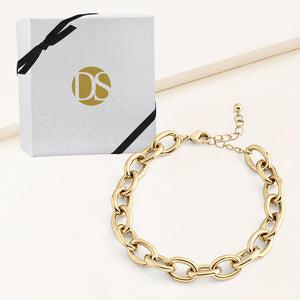 "Chain Reaction" High Polished Oval Link Chain Bracelet