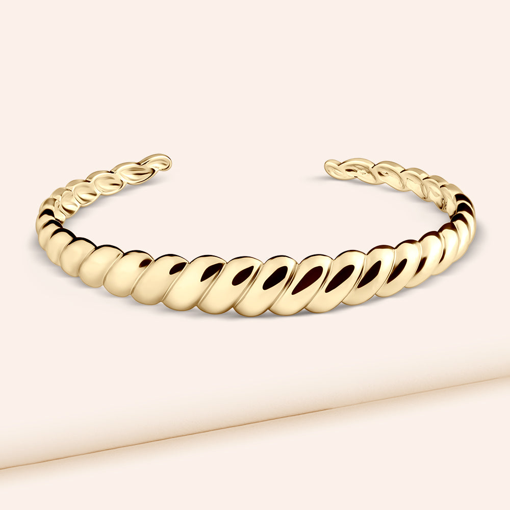 "Donatella" High Polished Twisted Cuff Bracelet