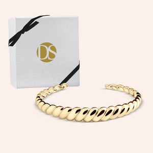 "Donatella" High Polished Twisted Cuff Bracelet