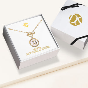 "Stellar Me" Mother of Pearl Reversible Medallion Necklace