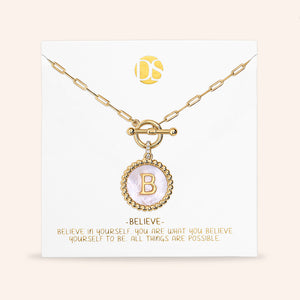 "Stellar Me" Mother of Pearl Reversible Medallion Necklace