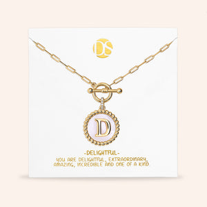 "Stellar Me" Mother of Pearl Reversible Medallion Necklace