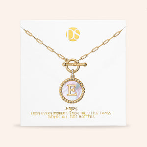 "Stellar Me" Mother of Pearl Reversible Medallion Necklace