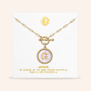 "Stellar Me" Mother of Pearl Reversible Medallion Necklace