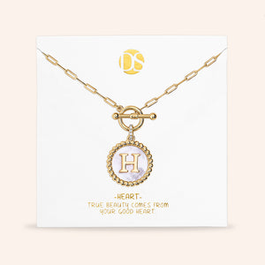 "Stellar Me" Mother of Pearl Reversible Medallion Necklace