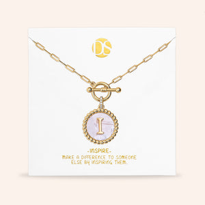 "Stellar Me" Mother of Pearl Reversible Medallion Necklace