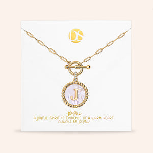 "Stellar Me" Mother of Pearl Reversible Medallion Necklace