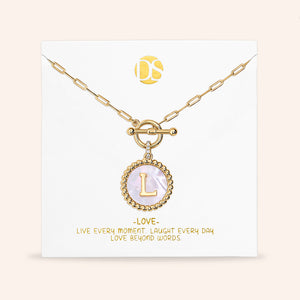 "Stellar Me" Mother of Pearl Reversible Medallion Necklace