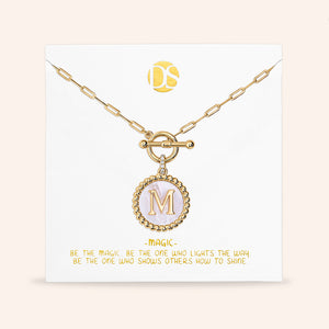 "Stellar Me" Mother of Pearl Reversible Medallion Necklace