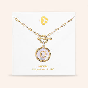 "Stellar Me" Mother of Pearl Reversible Medallion Necklace