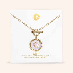 "Stellar Me" Mother of Pearl Reversible Medallion Necklace