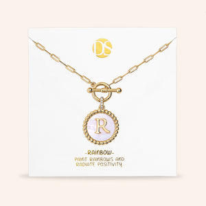 "Stellar Me" Mother of Pearl Reversible Medallion Necklace