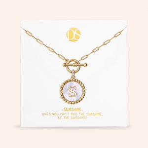 "Stellar Me" Mother of Pearl Reversible Medallion Necklace