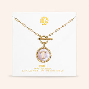 "Stellar Me" Mother of Pearl Reversible Medallion Necklace