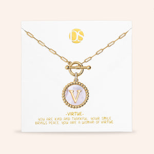 "Stellar Me" Mother of Pearl Reversible Medallion Necklace