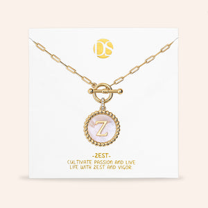 "Stellar Me" Mother of Pearl Reversible Medallion Necklace
