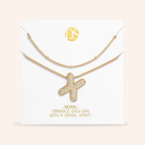 "Bubbly Shine"  Set of Two Initial Letter  & Curb chain Layering Necklace