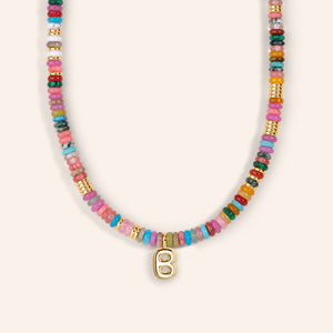 "DS Bubbly" Semi-Precious Initial Necklace