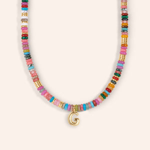 "DS Bubbly" Semi-Precious Initial Necklace