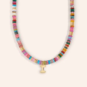 "DS Bubbly" Semi-Precious Initial Necklace