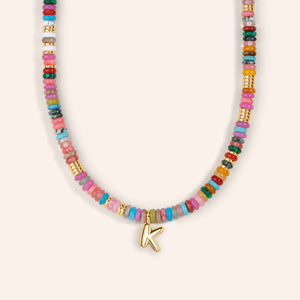 "DS Bubbly" Semi-Precious Initial Necklace