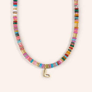 "DS Bubbly" Semi-Precious Initial Necklace