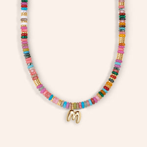 "DS Bubbly" Semi-Precious Initial Necklace