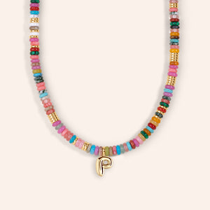 "DS Bubbly" Semi-Precious Initial Necklace