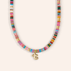 "DS Bubbly" Semi-Precious Initial Necklace