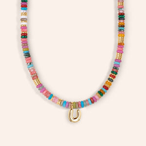 "DS Bubbly" Semi-Precious Initial Necklace