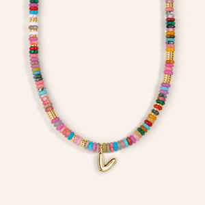 "DS Bubbly" Semi-Precious Initial Necklace
