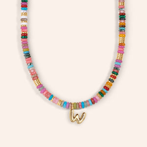 "DS Bubbly" Semi-Precious Initial Necklace