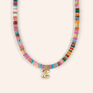 "DS Bubbly" Semi-Precious Initial Necklace