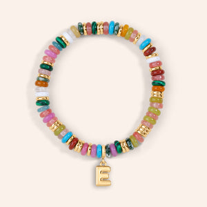 "DS Bubbly" Semi-Precious Initial Bracelet