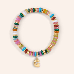 "DS Bubbly" Semi-Precious Initial Bracelet