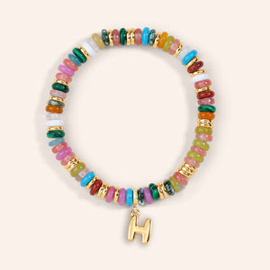 "DS Bubbly" Semi-Precious Initial Bracelet